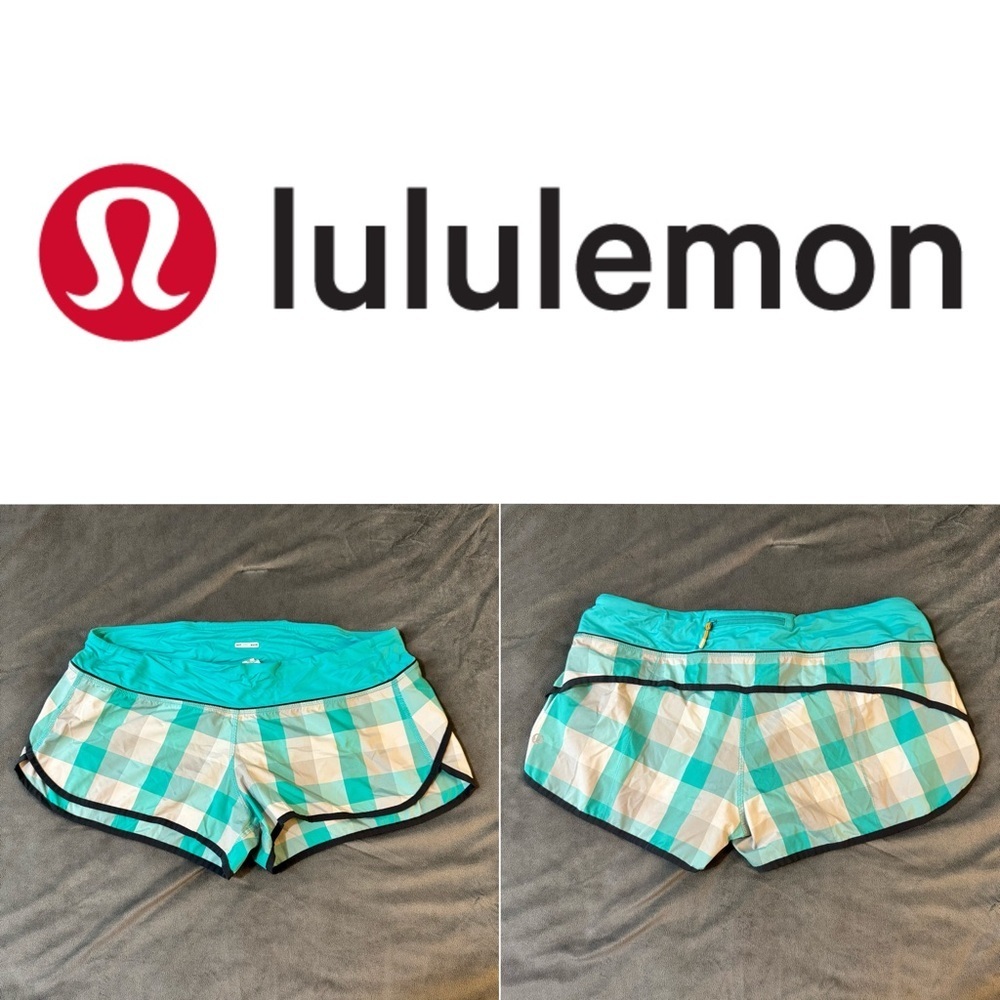 Lululemon Speed Shorts Checkmate Lagoon Gros Gingham

#174